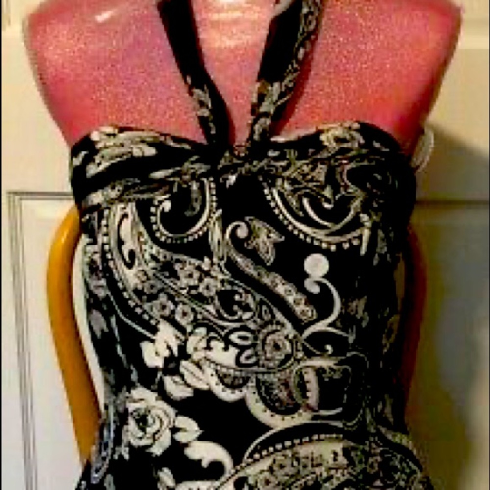 White House Black Market Paisley Halter Bustier Size 4